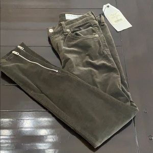 Rag & Bone-Olive Velvet 10 in Capri-Size 26